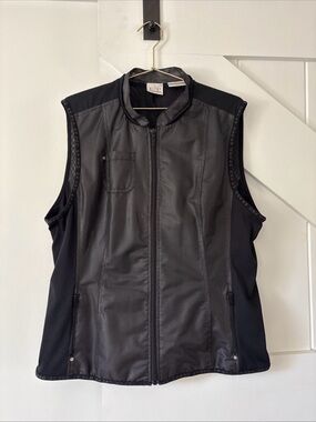 EP Pro Golf Vest Size XL Full Zip Mock Neck Sports Zip Pockets Black Active